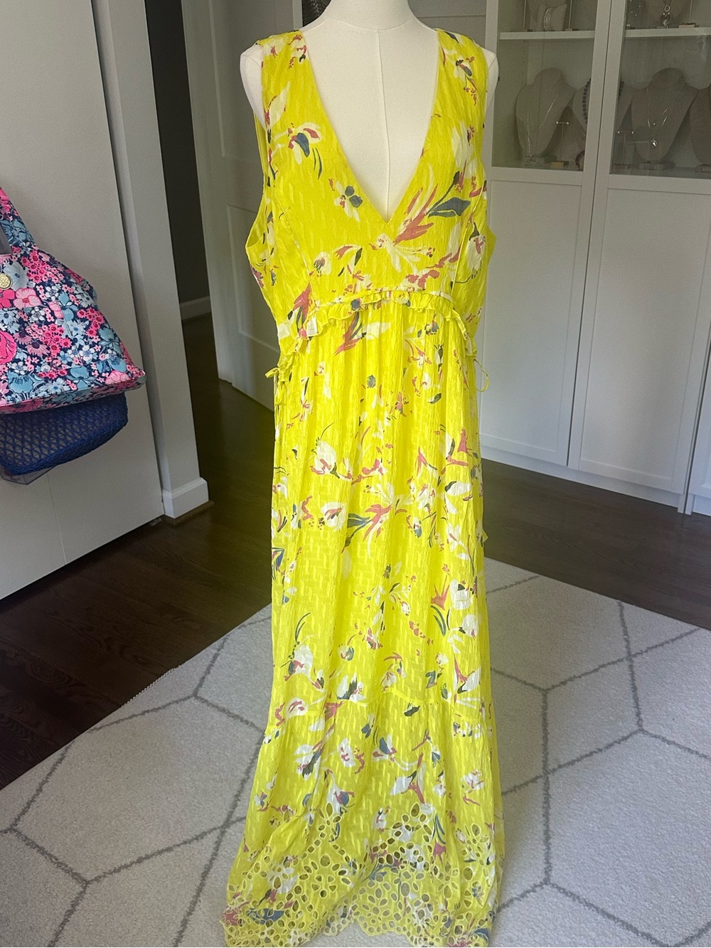 EUC Tanya Taylor Catalina Floral Silk & Cotton Maxi Dress